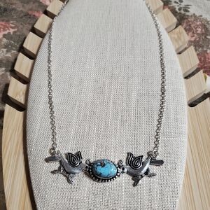 Silver Necklace With Turquoise